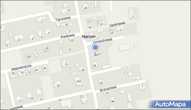 Marysin, Szarugi, 38A, mapa Marysin