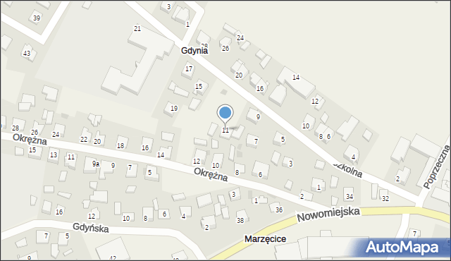 Marzęcice, Szkolna, 11, mapa Marzęcice