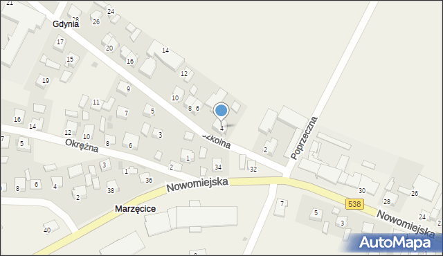 Marzęcice, Szkolna, 4, mapa Marzęcice