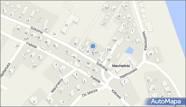 Mechelinki, Szkolna, 31, mapa Mechelinki