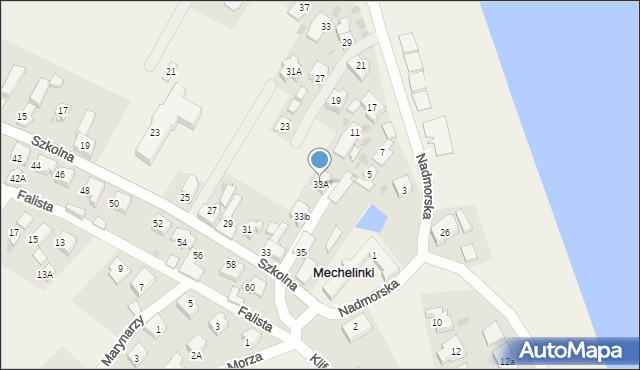 Mechelinki, Szkolna, 33A, mapa Mechelinki