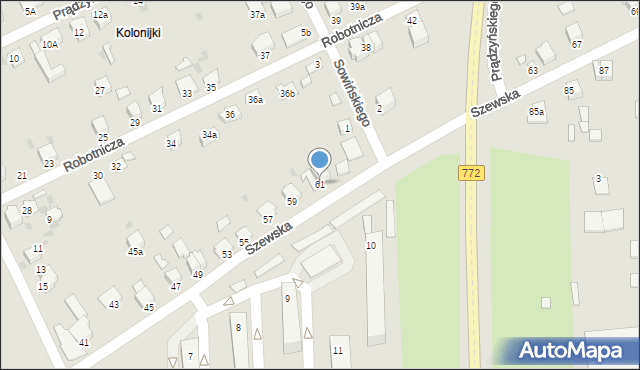 Miechów, Szewska, 61, mapa Miechów