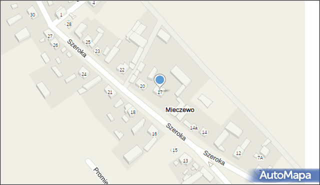 Mieczewo, Szeroka, 17, mapa Mieczewo