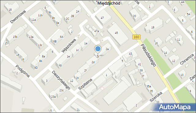 Międzychód, Szpitalna, 2c, mapa Międzychód