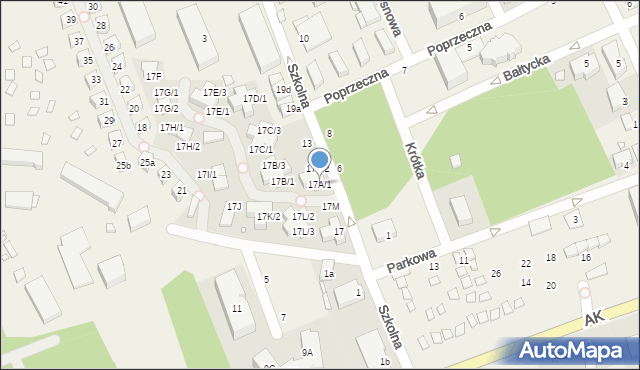 Międzywodzie, Szkolna, 17A/1, mapa Międzywodzie