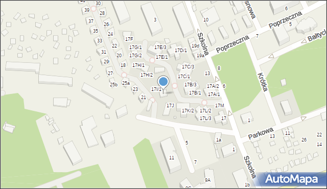 Międzywodzie, Szkolna, 17I/2, mapa Międzywodzie