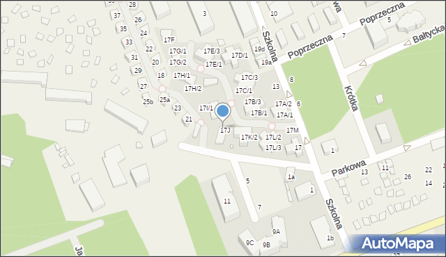 Międzywodzie, Szkolna, 17J/1, mapa Międzywodzie