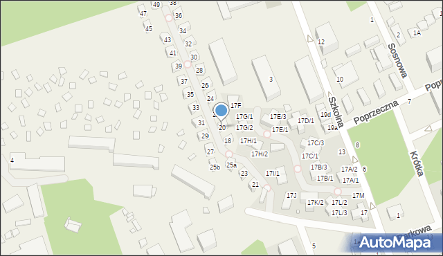 Międzywodzie, Szkolna, 20, mapa Międzywodzie