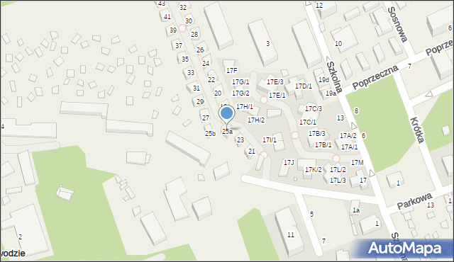 Międzywodzie, Szkolna, 25a, mapa Międzywodzie