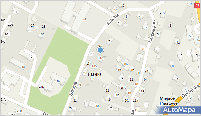 Miejsce Piastowe, Szkolna, 11A, mapa Miejsce Piastowe