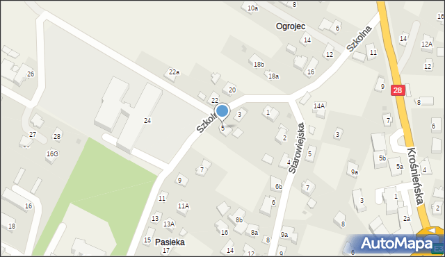 Miejsce Piastowe, Szkolna, 5, mapa Miejsce Piastowe