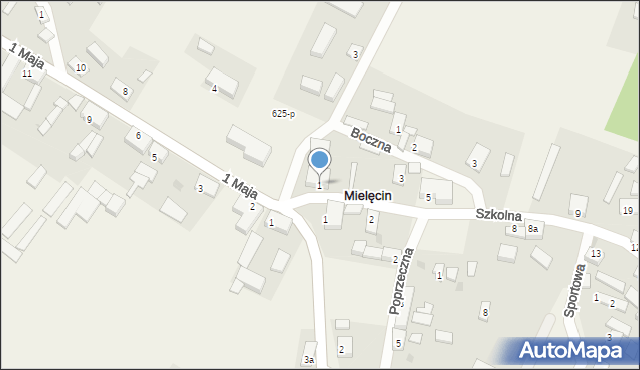 Mielęcin, Szkolna, 1, mapa Mielęcin