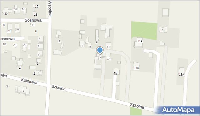 Mierzęcice, Szkolna, 7, mapa Mierzęcice
