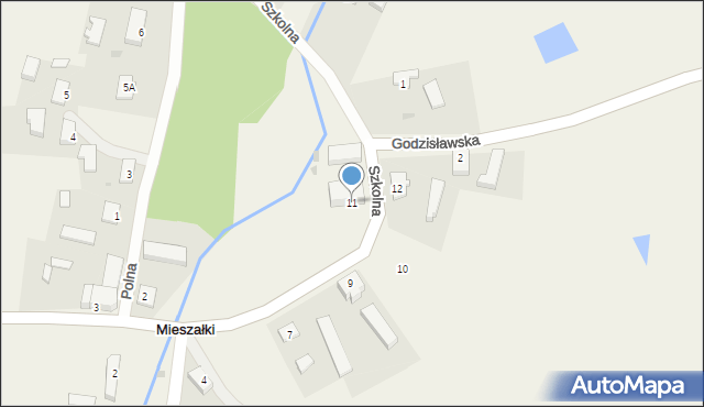 Mieszałki, Szkolna, 11, mapa Mieszałki