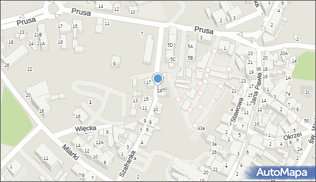 Mikołów, Szafranka Józefa, ks., 14/16, mapa Mikołów