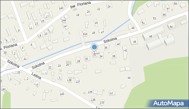 Młodów, Szkolna, 32, mapa Młodów