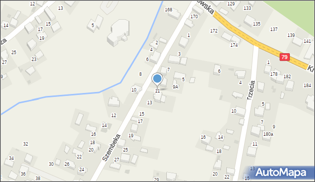 Młoszowa, Szembeka, 11, mapa Młoszowa