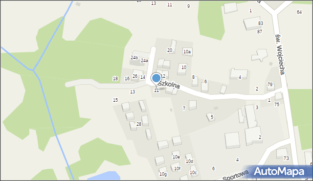 Modlnica, Szkolna, 11, mapa Modlnica