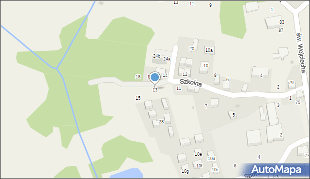 Modlnica, Szkolna, 13, mapa Modlnica