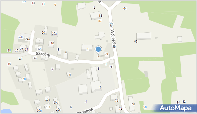 Modlnica, Szkolna, 2, mapa Modlnica