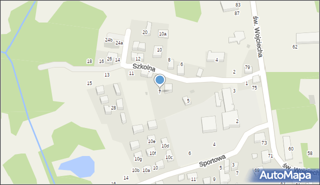 Modlnica, Szkolna, 7, mapa Modlnica