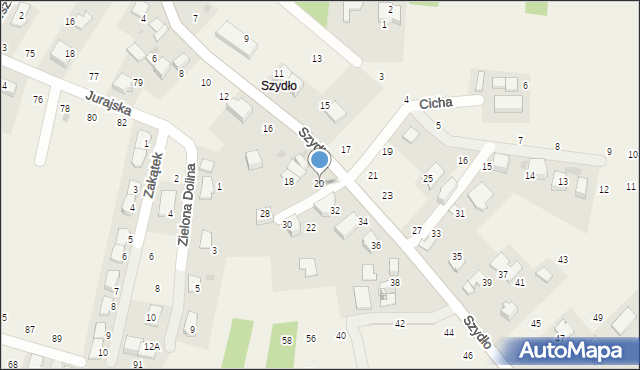 Modlnica, Szydło, 20, mapa Modlnica