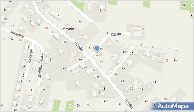 Modlnica, Szydło, 21, mapa Modlnica