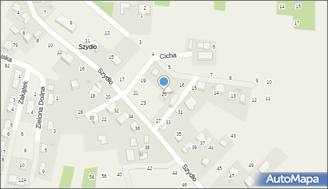 Modlnica, Szydło, 25, mapa Modlnica