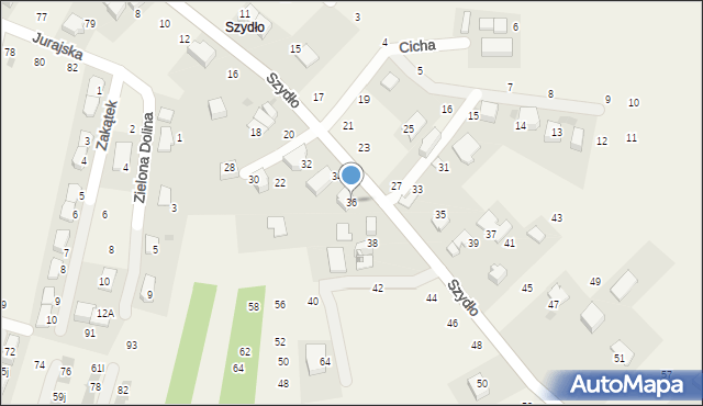 Modlnica, Szydło, 36, mapa Modlnica