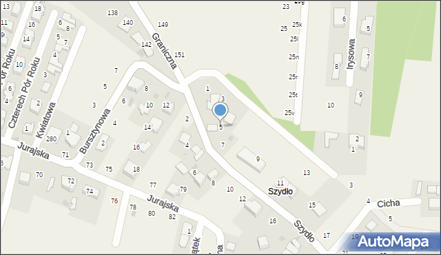 Modlnica, Szydło, 5, mapa Modlnica