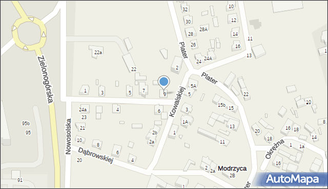 Modrzyca, Szkolna, 9, mapa Modrzyca