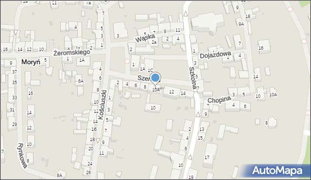 Moryń, Szeroka, 10A, mapa Moryń