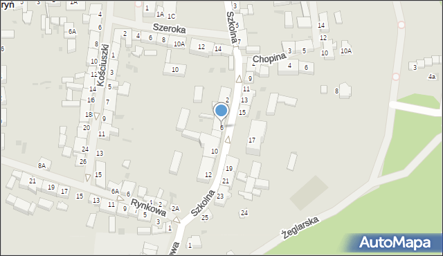 Moryń, Szkolna, 6, mapa Moryń