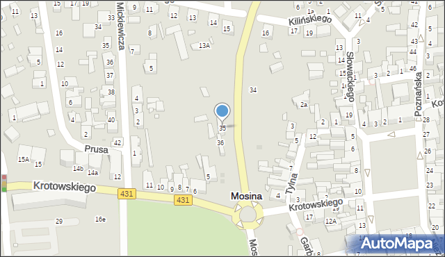 Mosina, Szosa Poznańska, 35, mapa Mosina