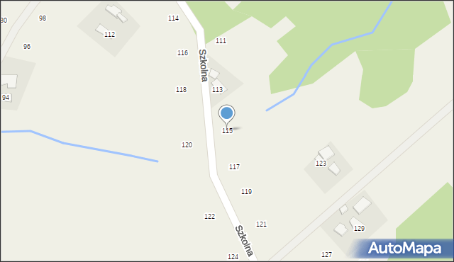 Moszczenica, Szkolna, 115, mapa Moszczenica