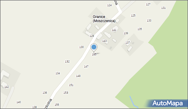 Moszczenica, Szkolna, 145, mapa Moszczenica