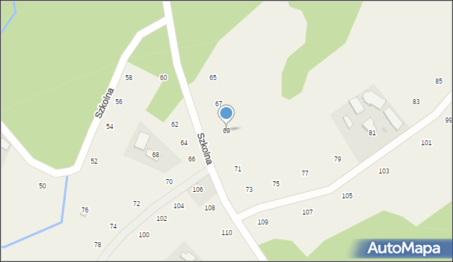 Moszczenica, Szkolna, 69, mapa Moszczenica