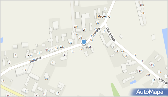 Mrowino, Szkolna, 14, mapa Mrowino