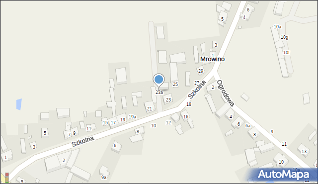 Mrowino, Szkolna, 23a, mapa Mrowino