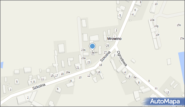 Mrowino, Szkolna, 25, mapa Mrowino