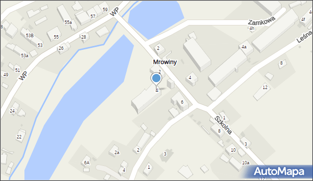 Mrowiny, Szkolna, 4, mapa Mrowiny