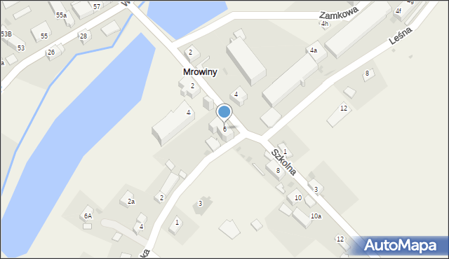 Mrowiny, Szkolna, 6, mapa Mrowiny