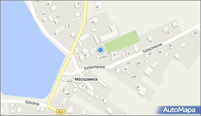 Mściszewice, Szlachecka, 1, mapa Mściszewice