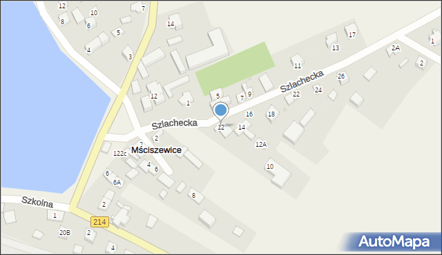 Mściszewice, Szlachecka, 12, mapa Mściszewice