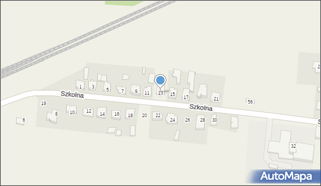 Mysłaków, Szkolna, 13, mapa Mysłaków