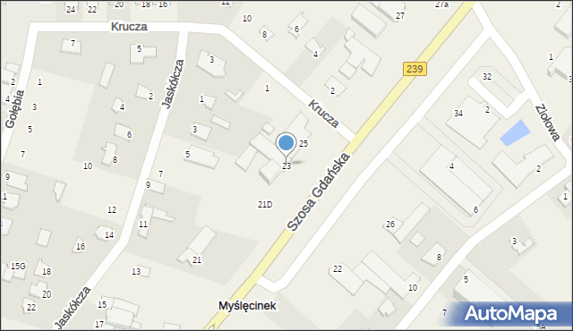 Myślęcinek, Szosa Gdańska, 23, mapa Myślęcinek