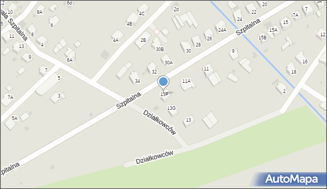 Myszków, Szpitalna, 13F, mapa Myszków