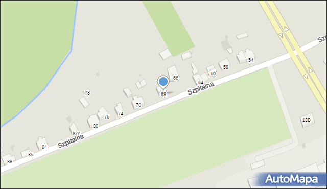 Myszków, Szpitalna, 68, mapa Myszków