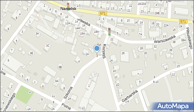 Nasielsk, Szkolna, 2, mapa Nasielsk