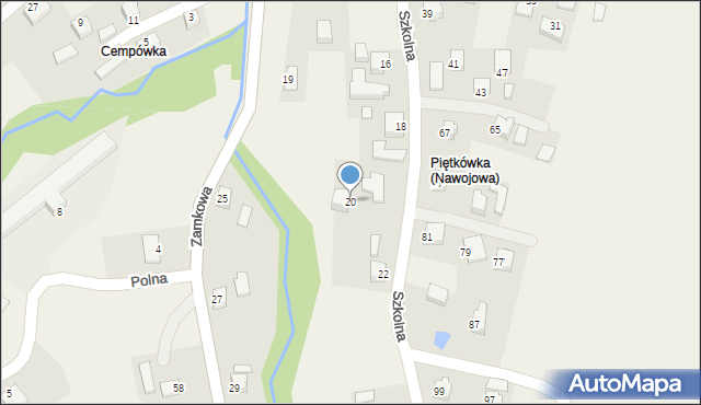 Nawojowa, Szkolna, 20, mapa Nawojowa